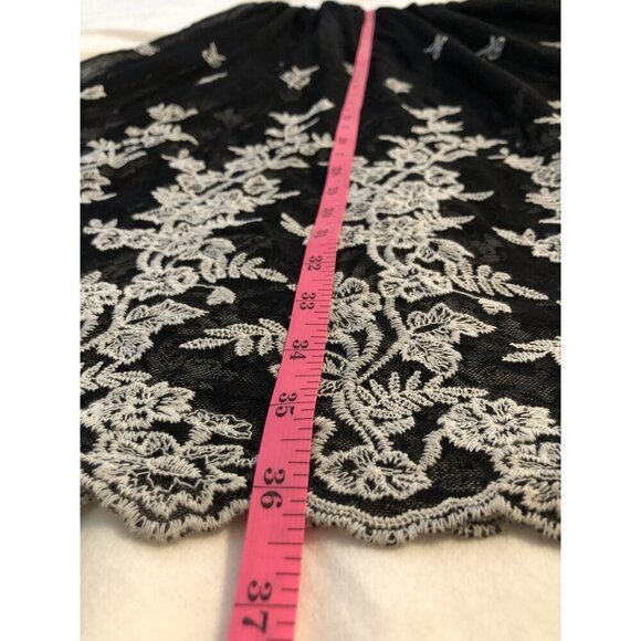Gypsy Junkies Sheer Skirt Womens S Floral Embroidery Mesh Sheer Boho Festival - Picture 10 of 10